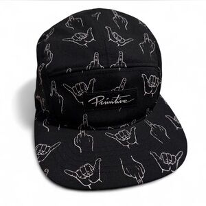Primitive Black Graphic Hand Sign Cap